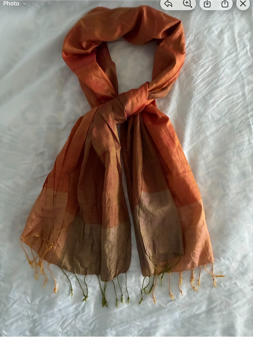 Orange Women's Raw Silk Scarf